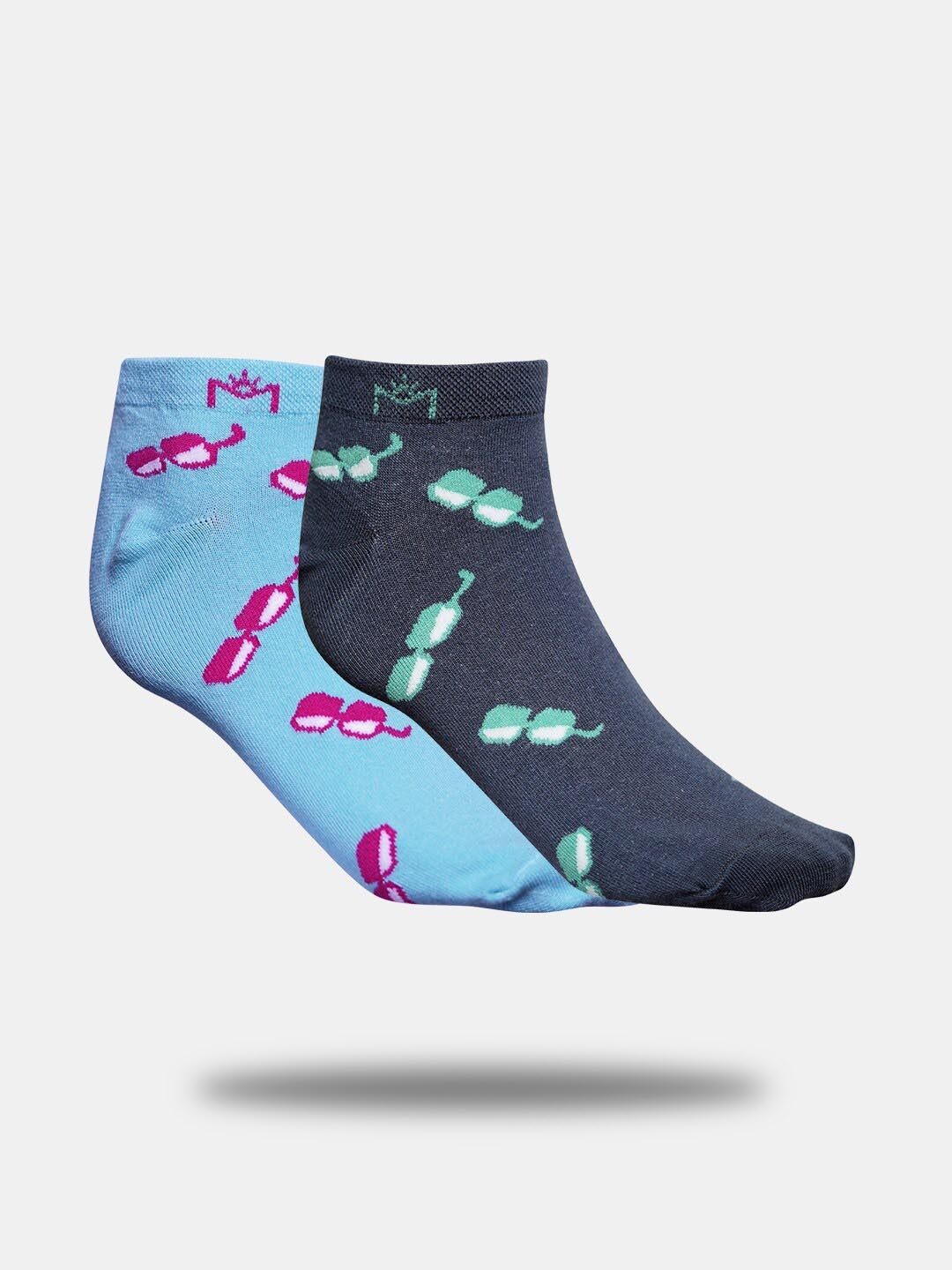 

MAROON Unisex Pack Of 2 Patterned Low Cut-Length Socks, Blue