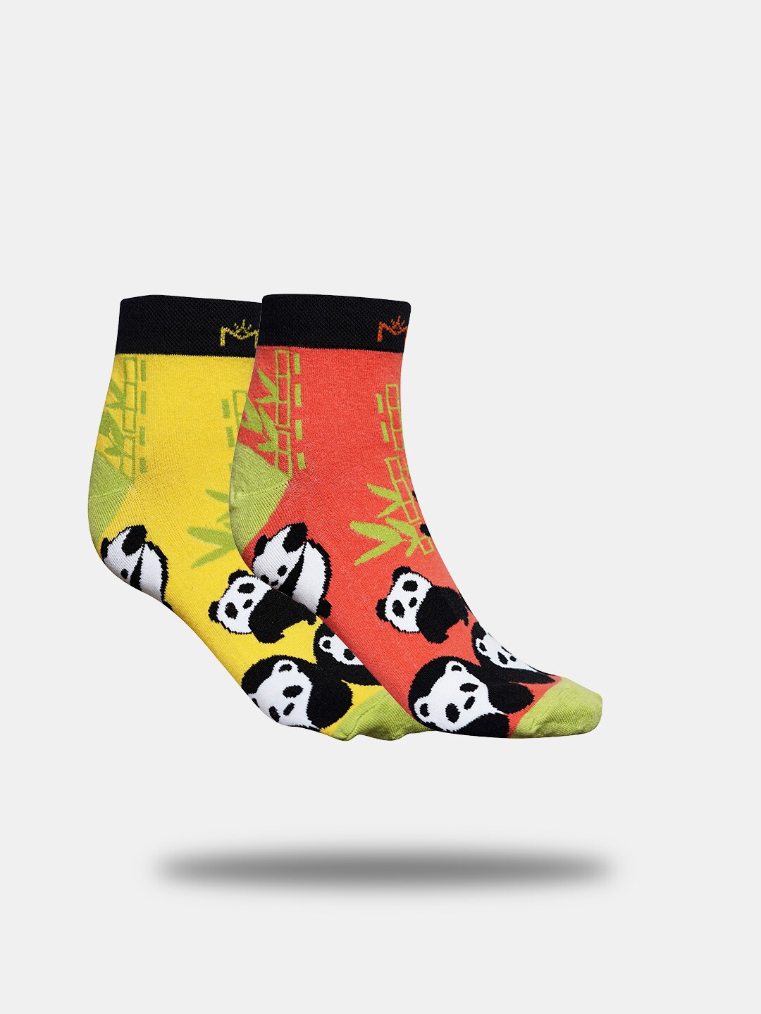 

MAROON Unisex Pack Of 2 Printed Ankle-Length Socks, Yellow