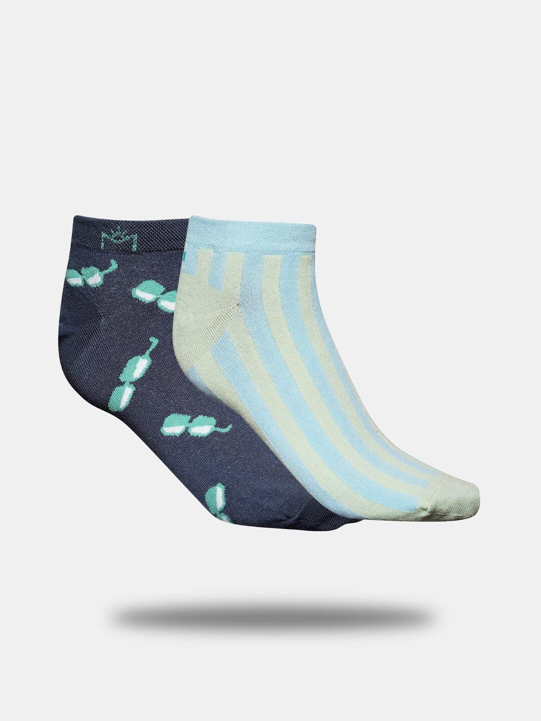 

MAROON Unisex Pack Of 2 Patterned Ankle-Length Socks, Grey