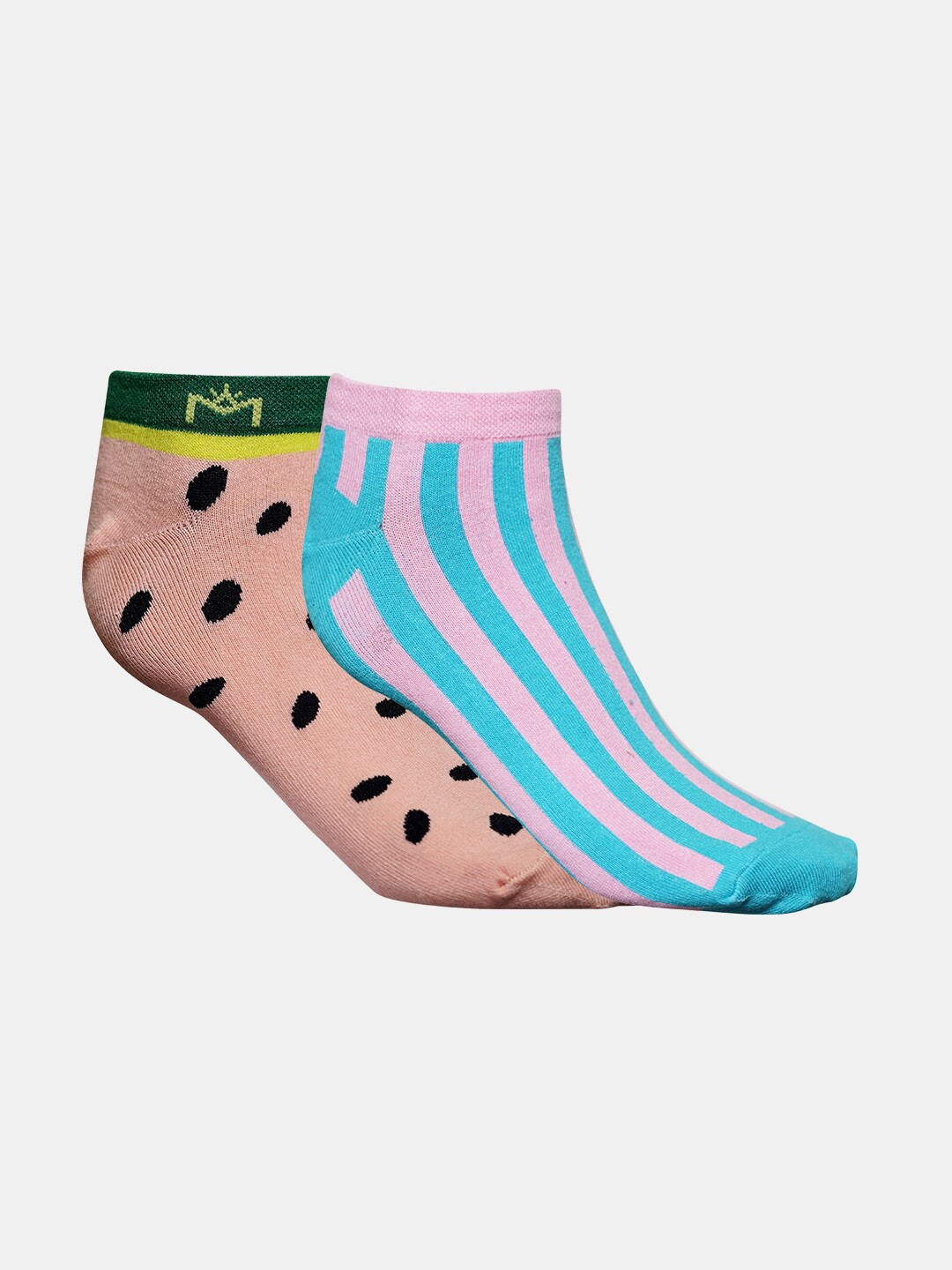 

MAROON Pack of 2 Printed Low Cut Socks, Peach