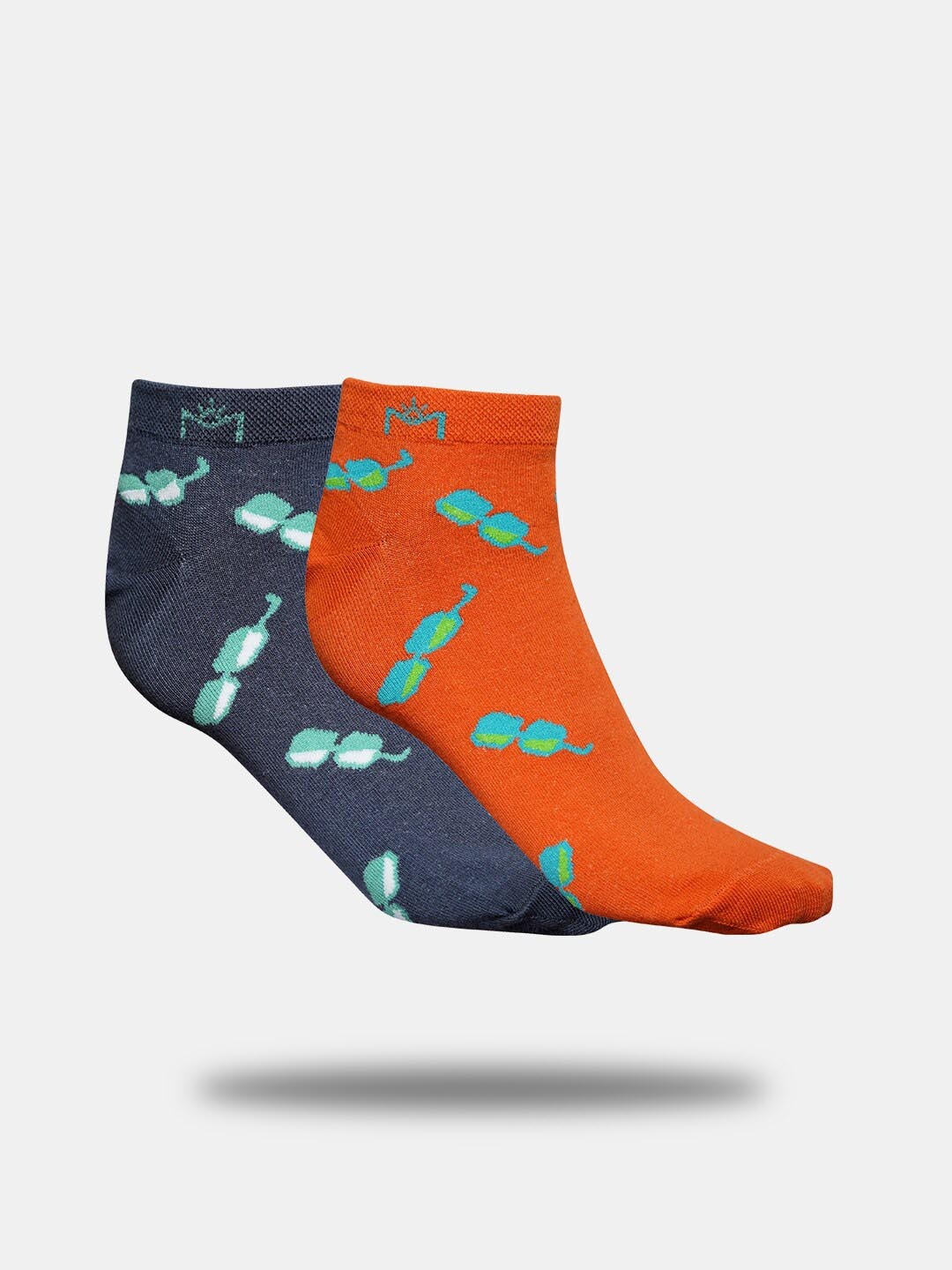 

MAROON Unisex Pack Of 2 Patterned Ankle Length Socks, Orange
