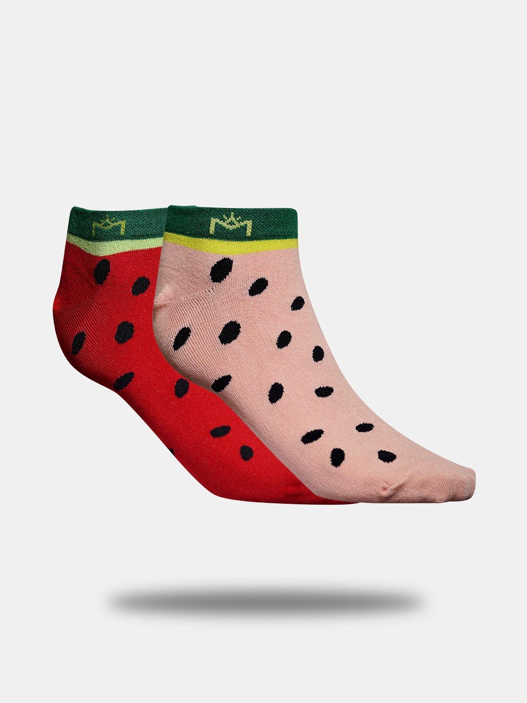 

MAROON Unisex Pack Of 2 Patterned Ankle-Length Socks, Red