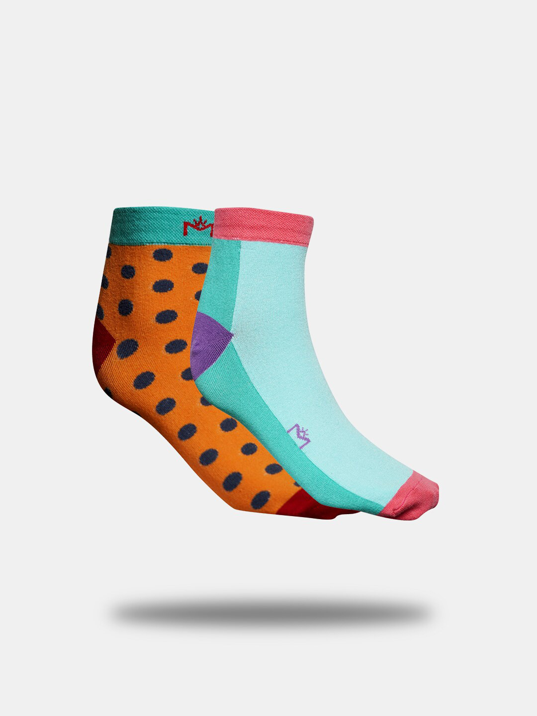 

MAROON Unisex Pack of 2 Patterned Ankle Length Socks, Green