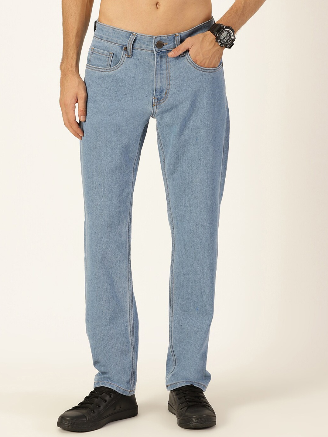 

HERE&NOW Men Blue Smart Clean Look Stretchable Jeans