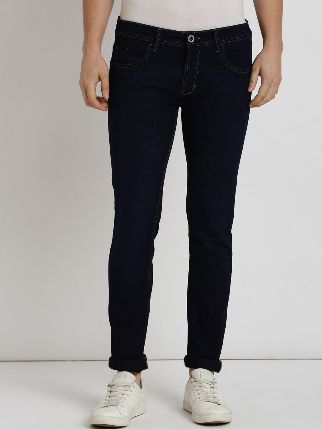 

Peter England Casuals Men Skinny Fit Clean Look Jeans, Navy blue