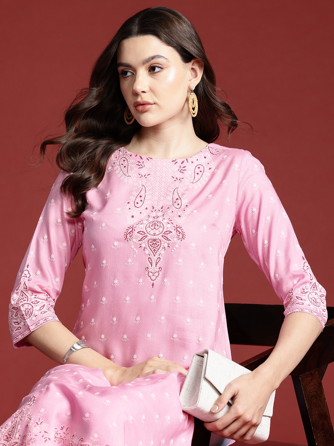 

Anouk Women Ethnic Motifs Printed Kurta, Pink