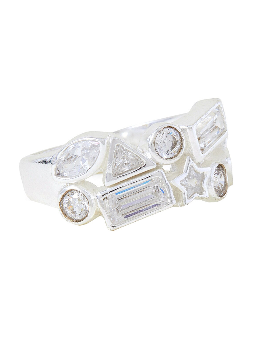 

Accessorize Sterling Silver Cluster Band Ring White