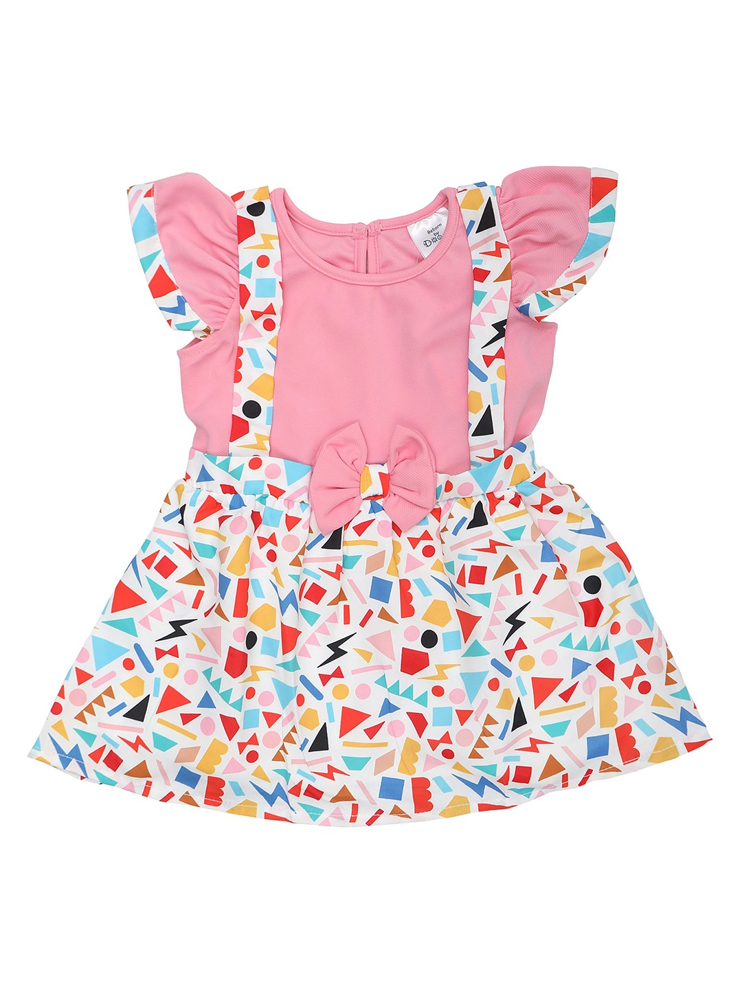 

Doodle Girls Abstract Printed Satin Pinafore Dress, Pink