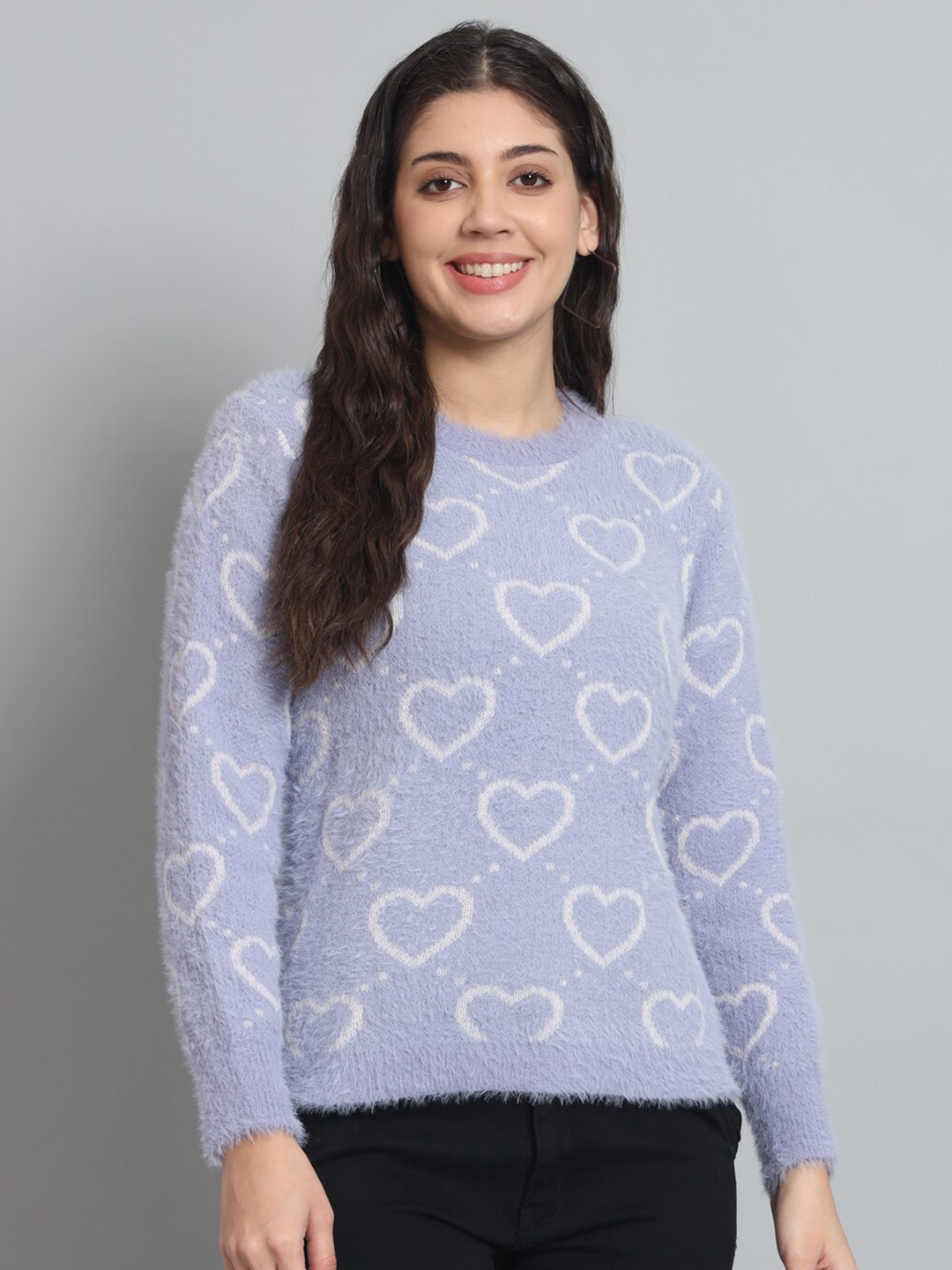 

BROOWL Printed Woollen Pullover Sweater, Lavender