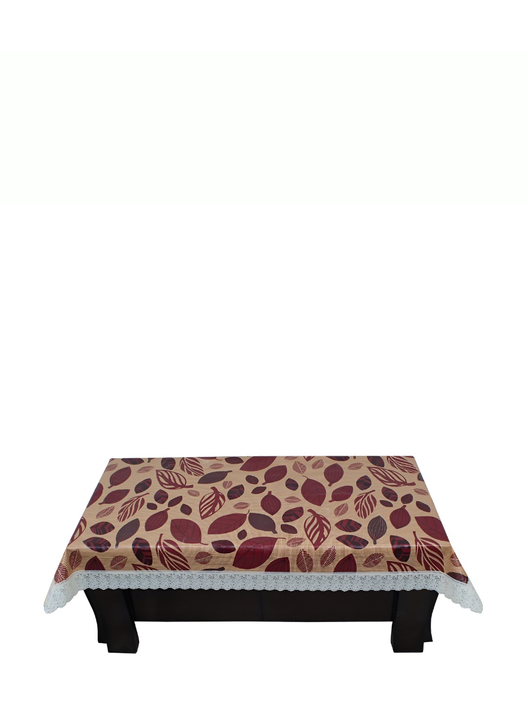 

CASA-NEST Brown Floral Printed 4-Seater Table Cover