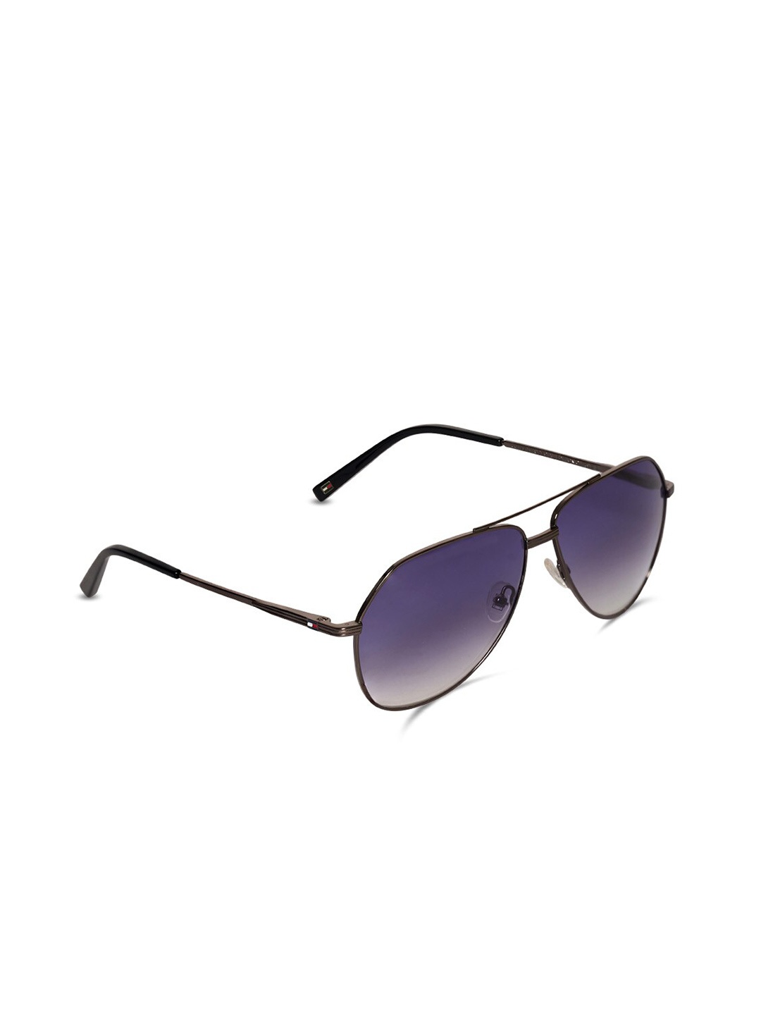 

Tommy Hilfiger Men Aviator Sunglasses With UV Protected Lens TH 9081 Gunbkgr-35 C2 61 S, Blue