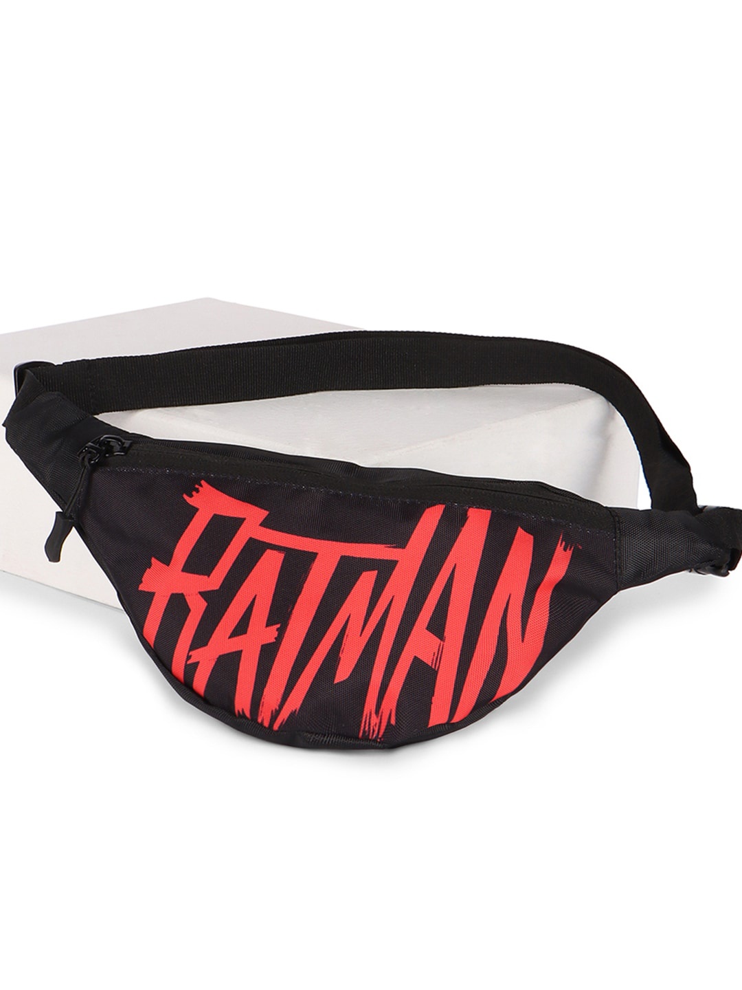 

Bewakoof Black Bat Signal Printed Waistpouch
