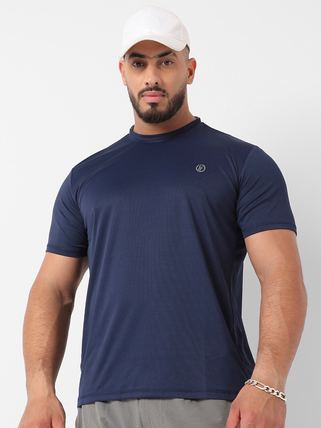 

Instafab Plus Round Neck Sports T-shirt, Navy blue