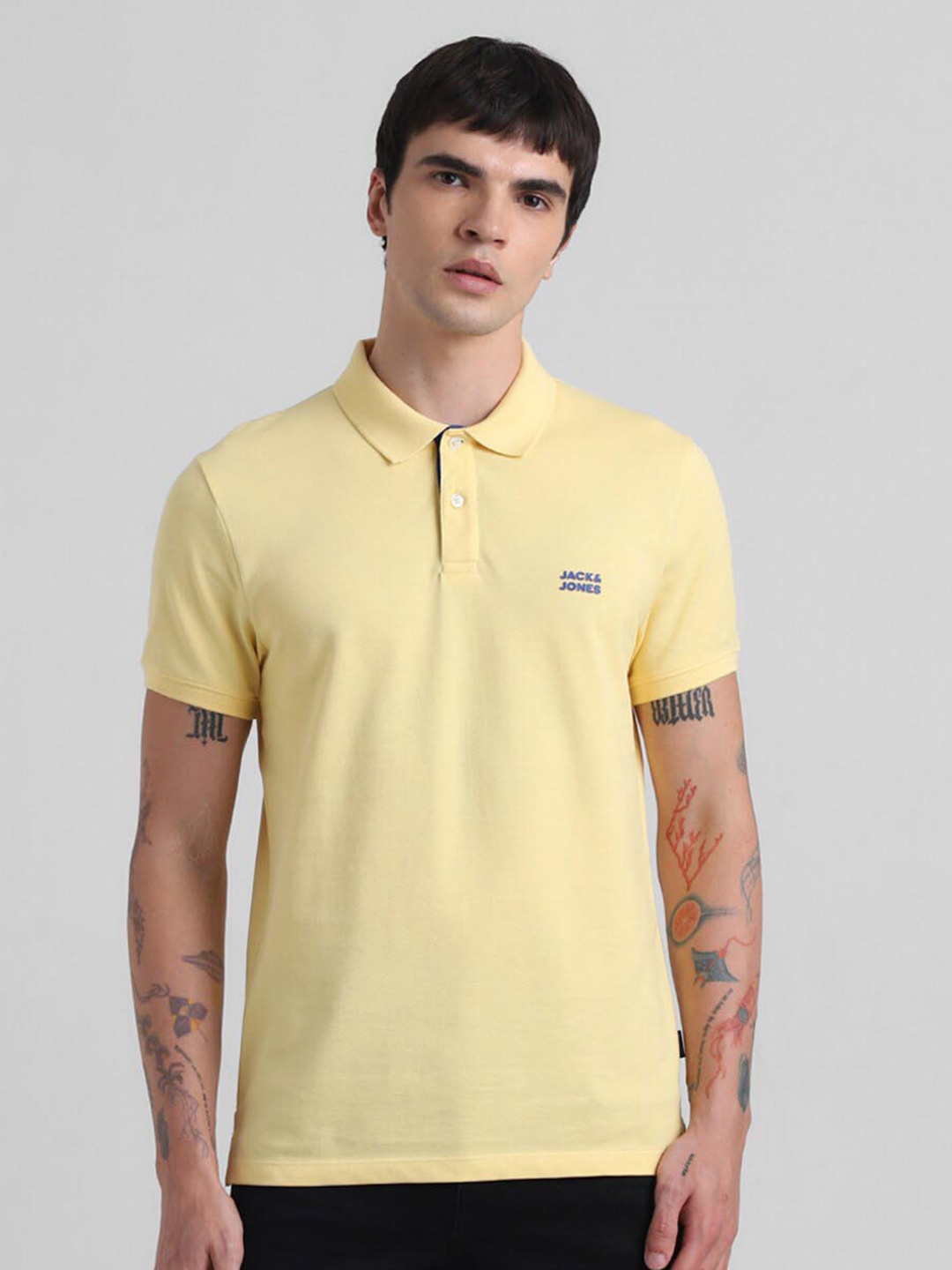 

Jack & Jones Polo Collar Slim Fit Pure Cotton T-shirt, Yellow