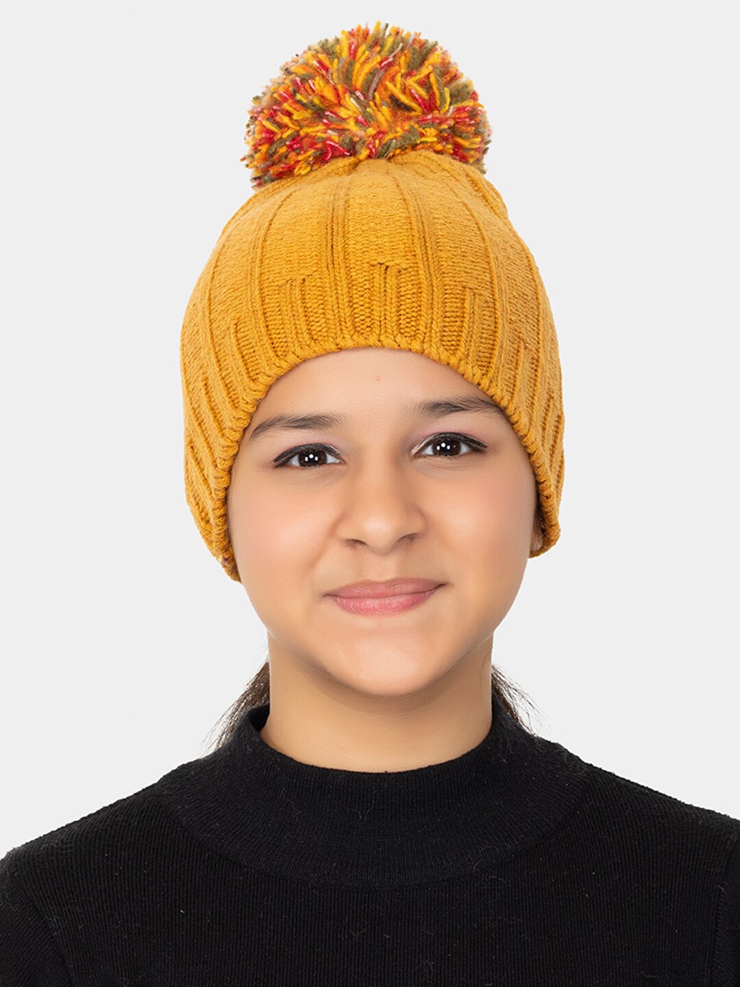 

513 Girls Cable Knit Acrylic Beanie, Mustard