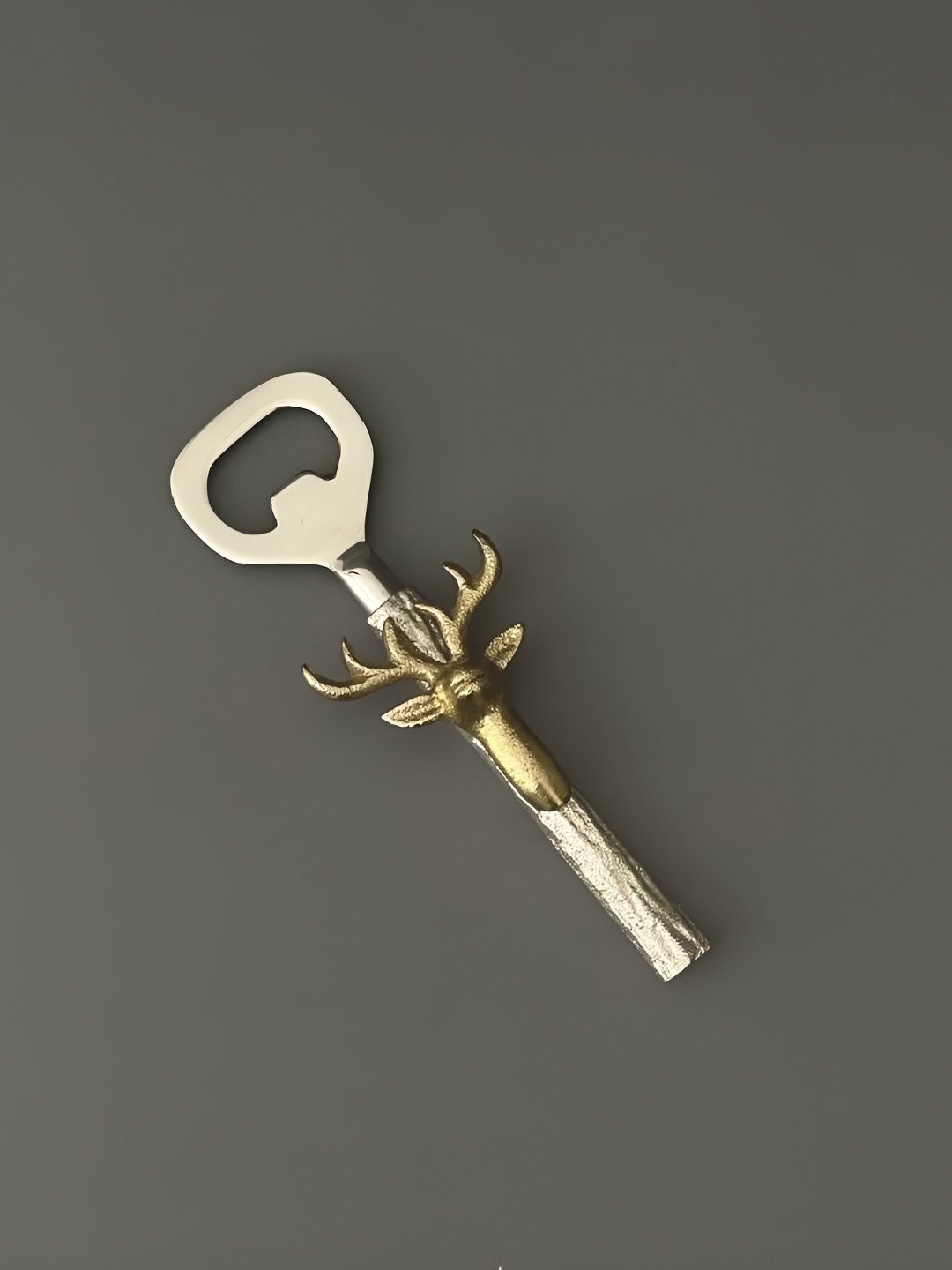 

CasaGold Brass Stag Head Bottle Opener, Gold