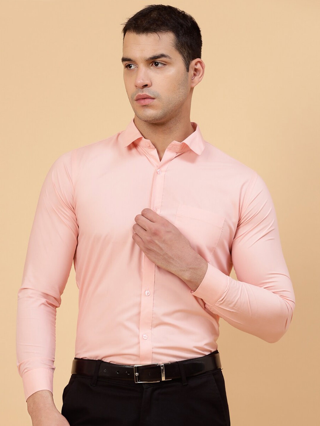 

JADEBERRY Standard Spread Collar Cotton Formal Shirt, Pink