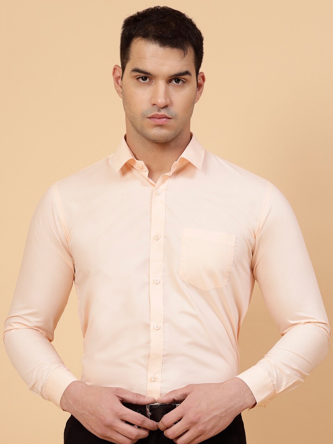 

JADEBERRY Standard Cotton Formal Shirt, Peach