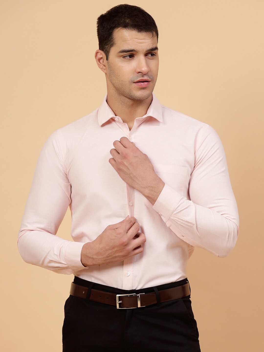 

JADEBERRY Standard Cotton Formal Shirt, Cream