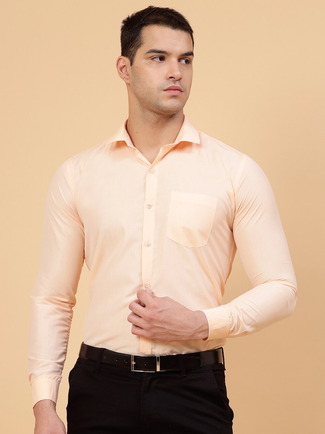 

JADEBERRY Standard Cotton Formal Shirt, Peach