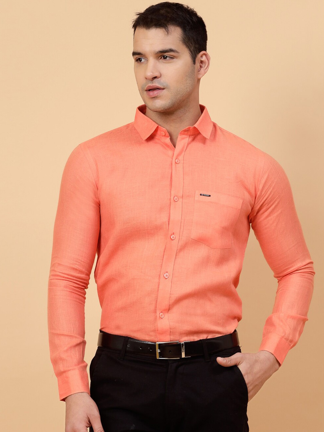 

JADEBERRY Standard Cotton Formal Shirt, Orange