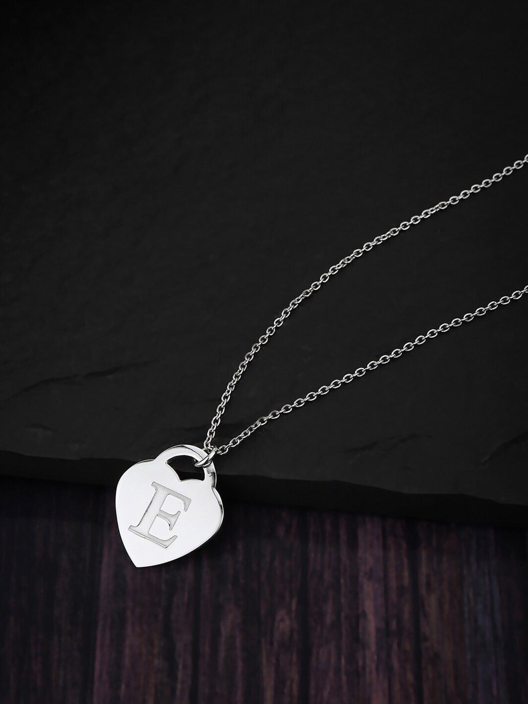 

Carlton London Rhodium-Plated 92.5 Sterling Silver Heart Shaped Pendant With Chain