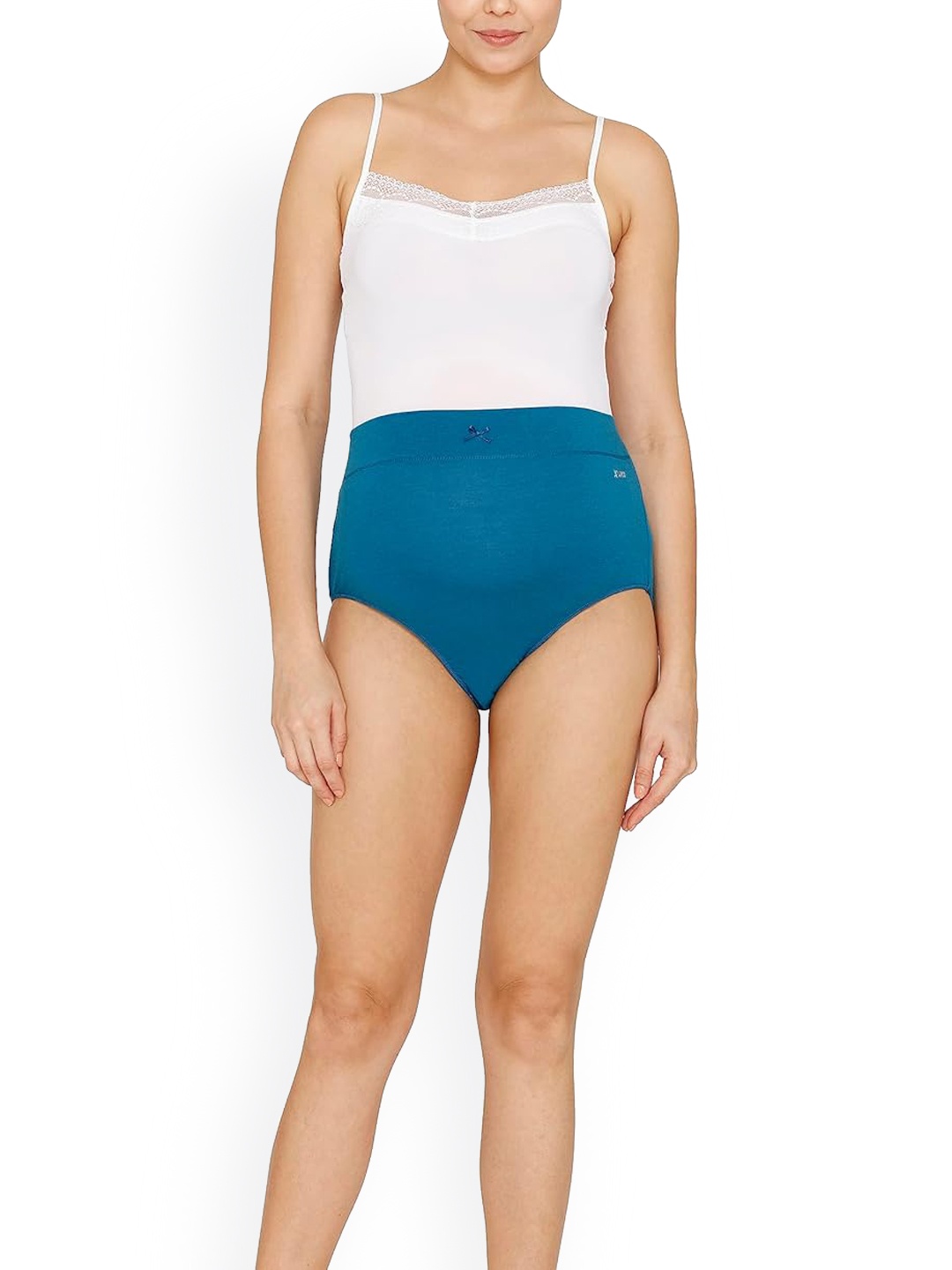 

LAVOS Anti Bacterial High-Rise Bamboo Cotton Maternity Briefs, Blue