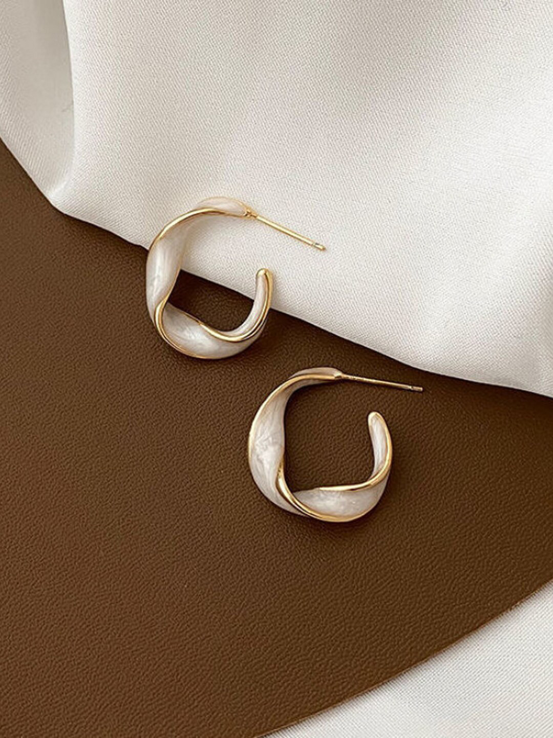 

Krelin Gold-Plated Circular Design Half Hoop Earrings