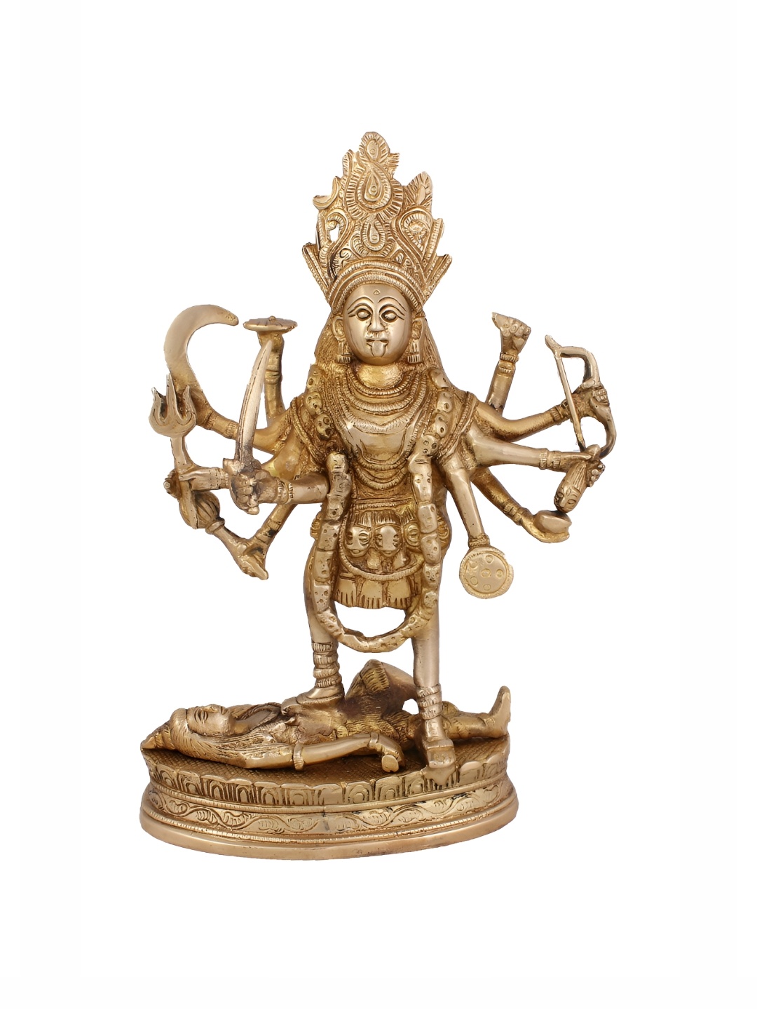 

Arihant Craft Gold Toned Goddess Durga Brass Showpiece