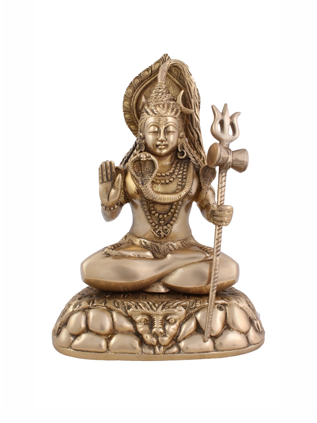 

Arihant Craft Gold-Toned Brass Lord Shiva Holds Trishula Medium Showpiece