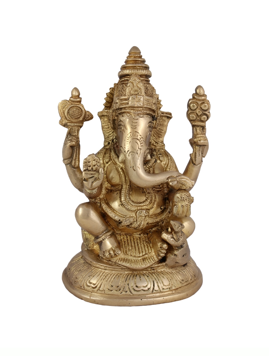 

Arihant Craft Gold Toned Brass Medium Size Ganesha Showpiece
