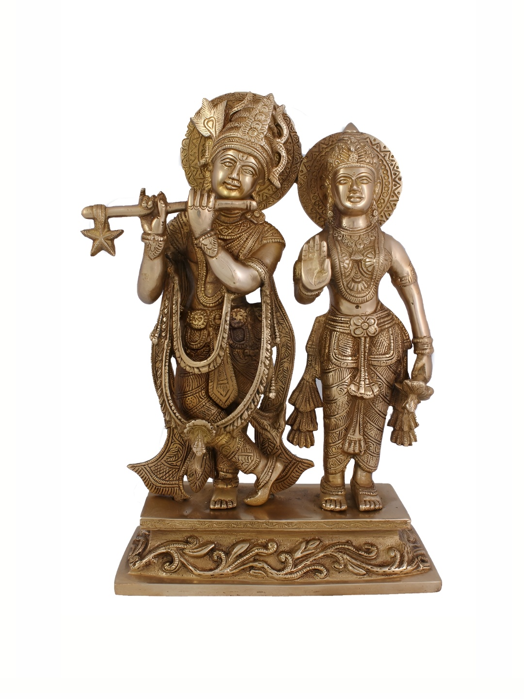 

Arihant Craft Gold-toned Brass Radha Krishna Medium Showpiece