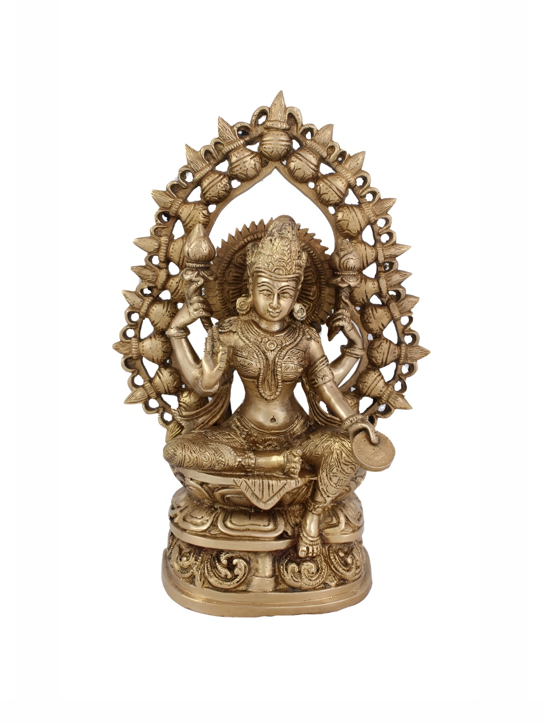 

Arihant Craft Gold-Toned Brass Goddess Lakshmi Medium Idol Showpiece