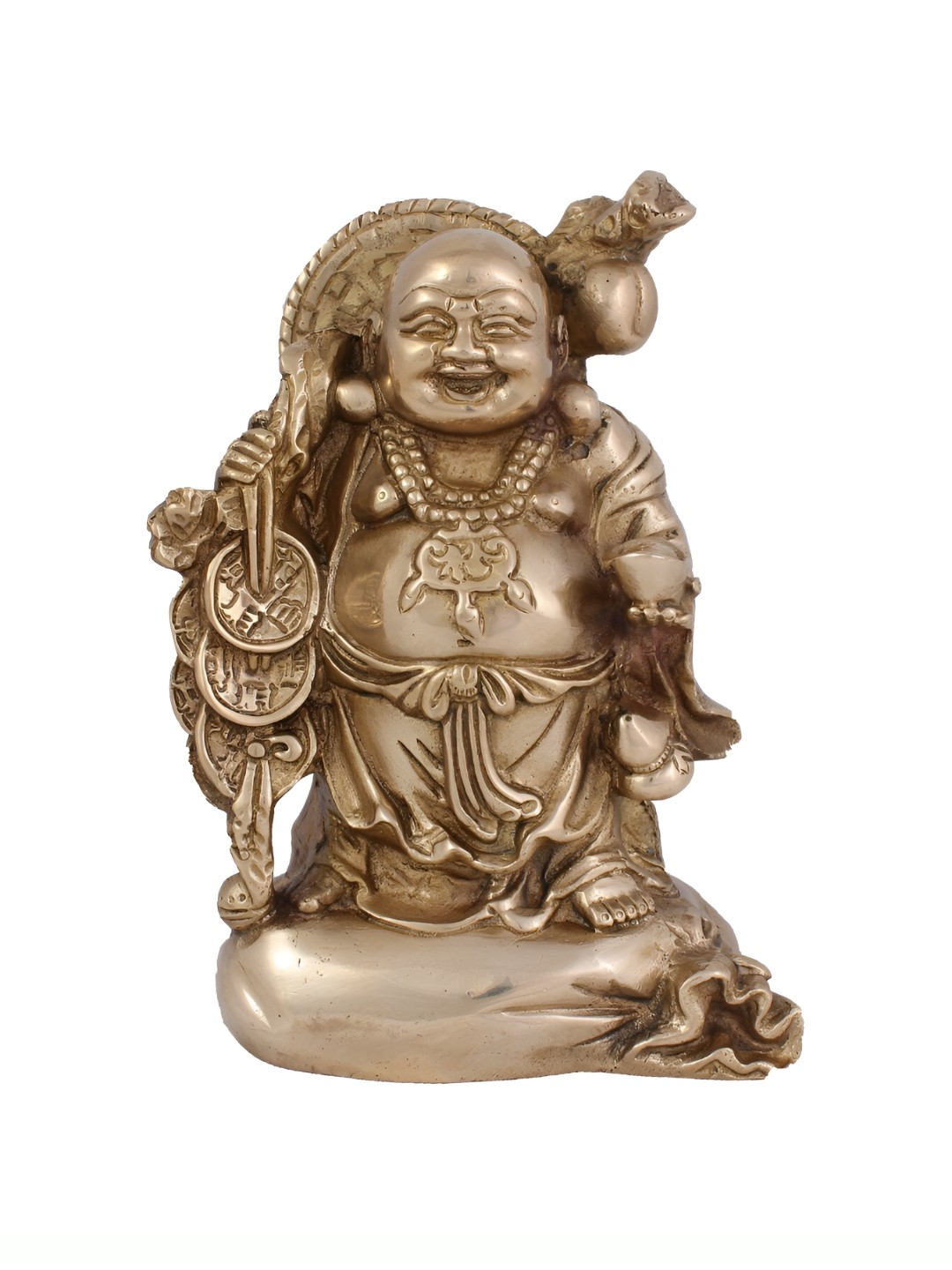 

Arihant Craft Yellow Laughing Buddha Brass Showpiece