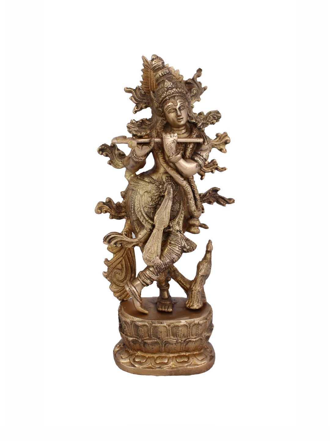 

Arihant Craft Gold-toned Brass Krishna Small Showpiece