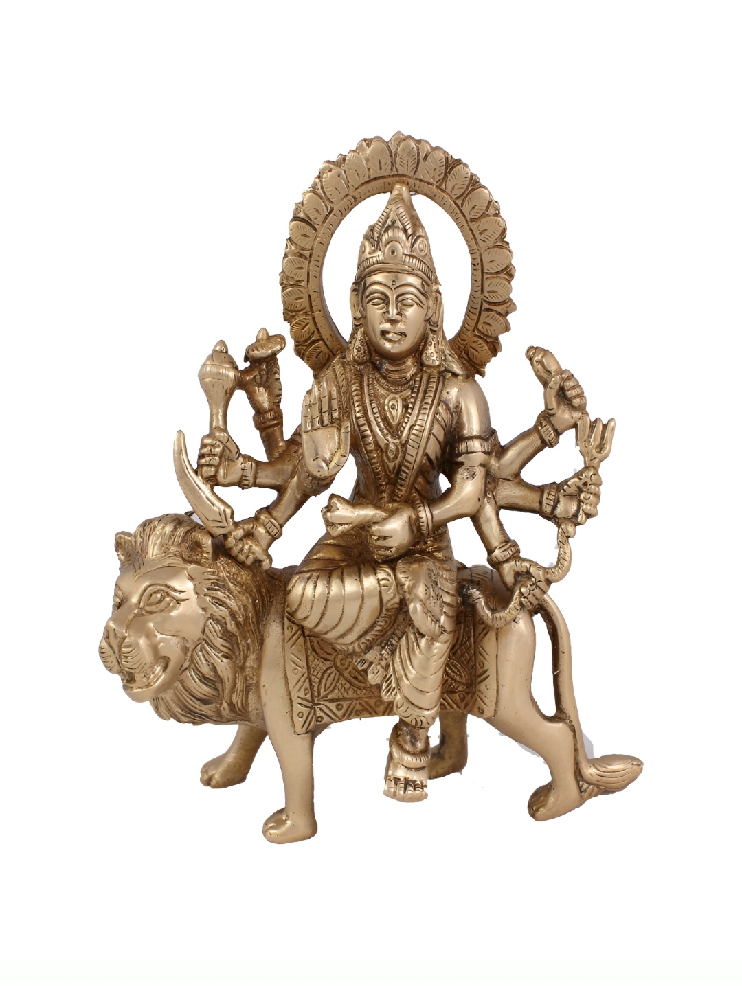 

Arihant Craft Gold-toned Brass Gurga Small Showpiece