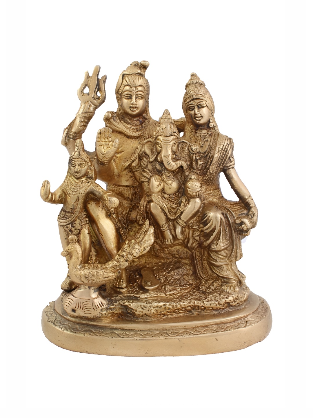 

Arihant Craft Gold-Toned Brass Lord Shiva Parvati Small Idol Showpiece