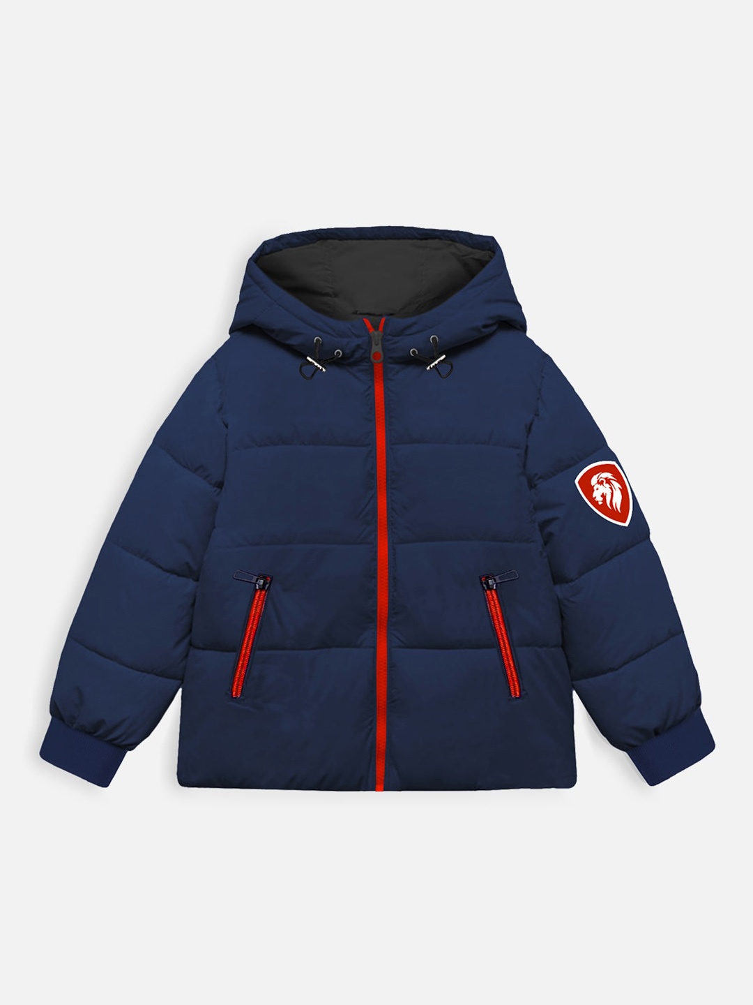 

Trampoline Kids Hooded Padded Jacket, Navy blue