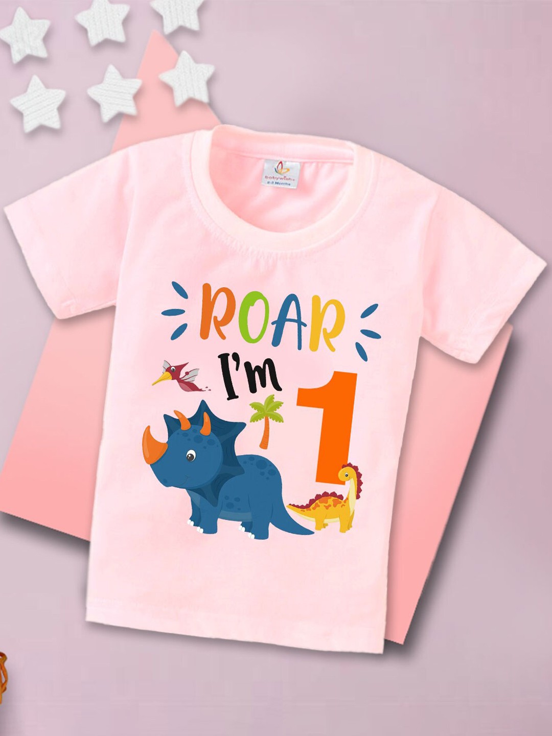 

Babywish Kids Graphic Printed Cotton T-shirt, Pink