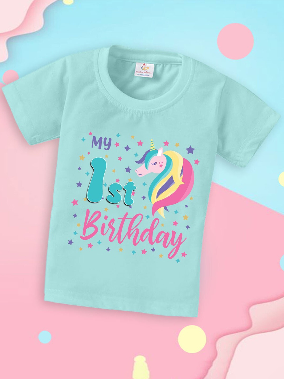 

Babywish Kids Typography Printed Cotton T-shirt, Sea green