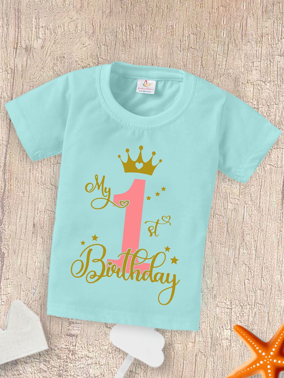 

Babywish Kids Graphic Printed Cotton T-shirt, Sea green