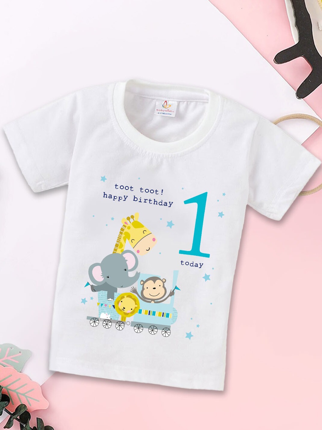 

Babywish Kids Graphic Printed Cotton T-shirt, White