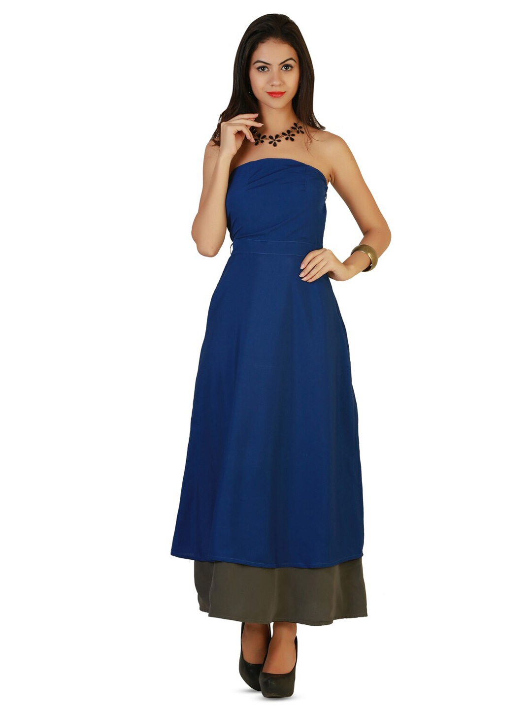 

BAESD Off Shoulder A-Line Maxi Dress, Blue