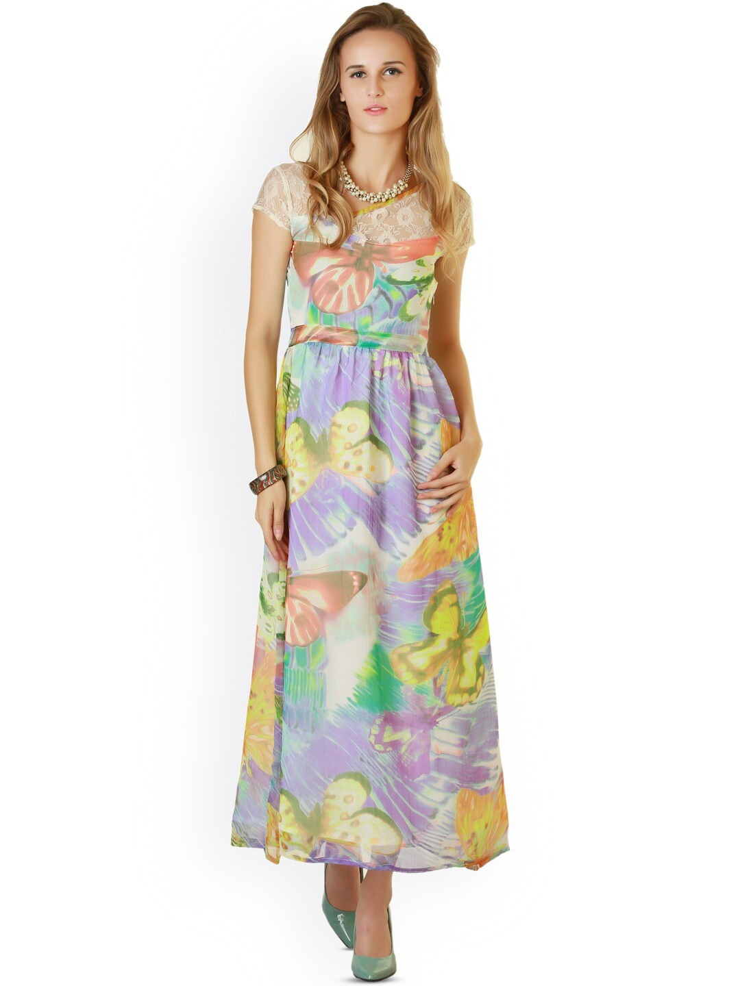 

BAESD Conversational Printed A-Line Midi Dress, Purple