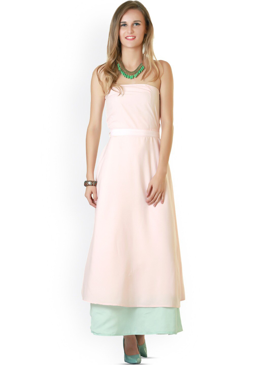 

BAESD Strapless A-Line Maxi Dress, Pink