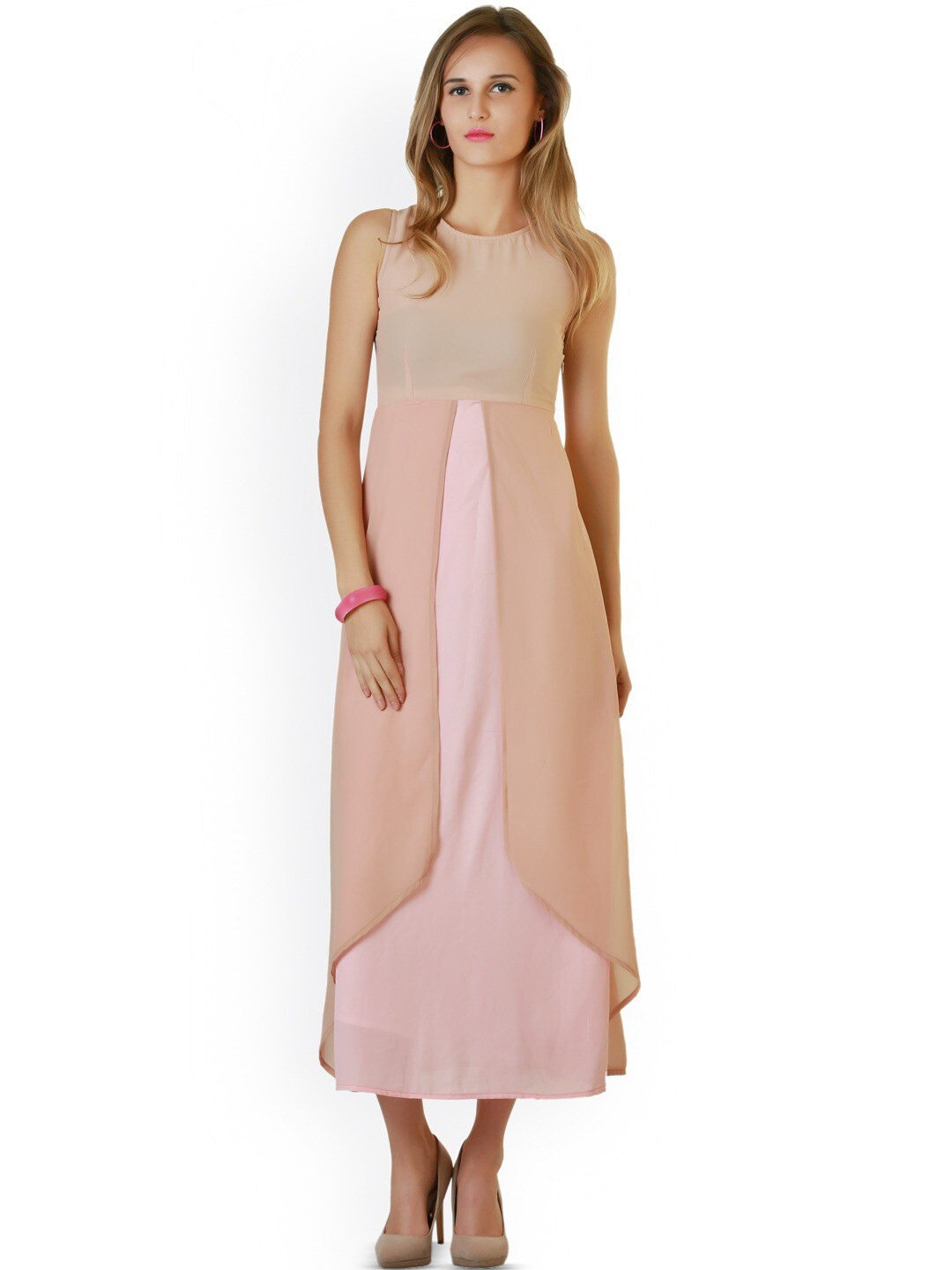 

BAESD Sleeveless A-Line Maxi Dress, Pink