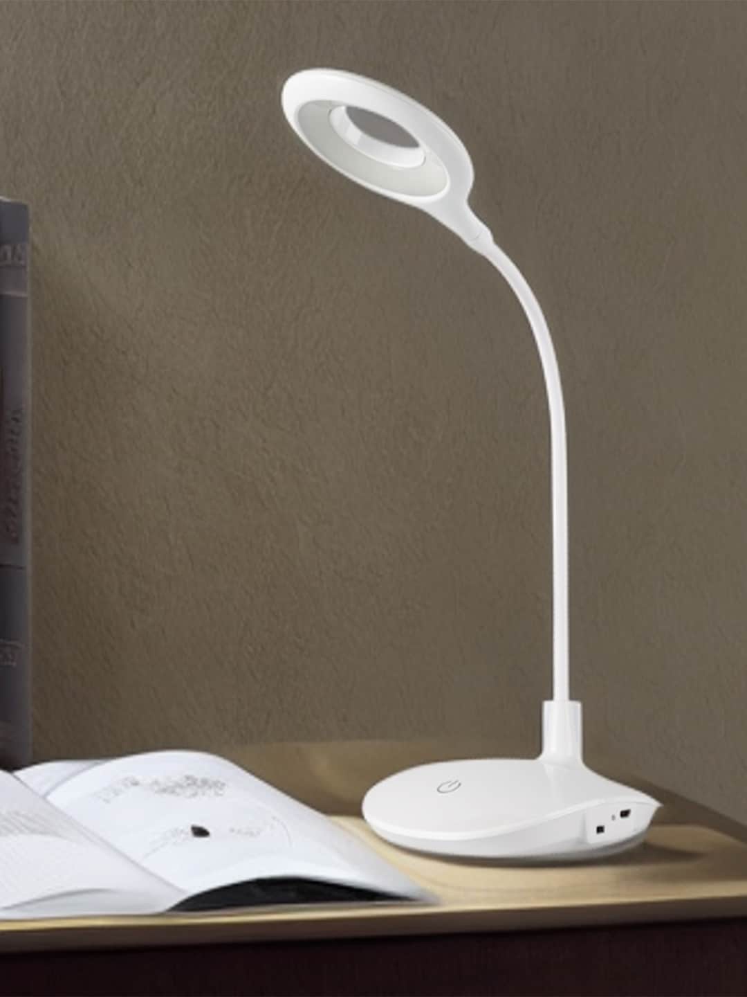 

Kuber Industries White Ring Base Rechargeable Table Lamp