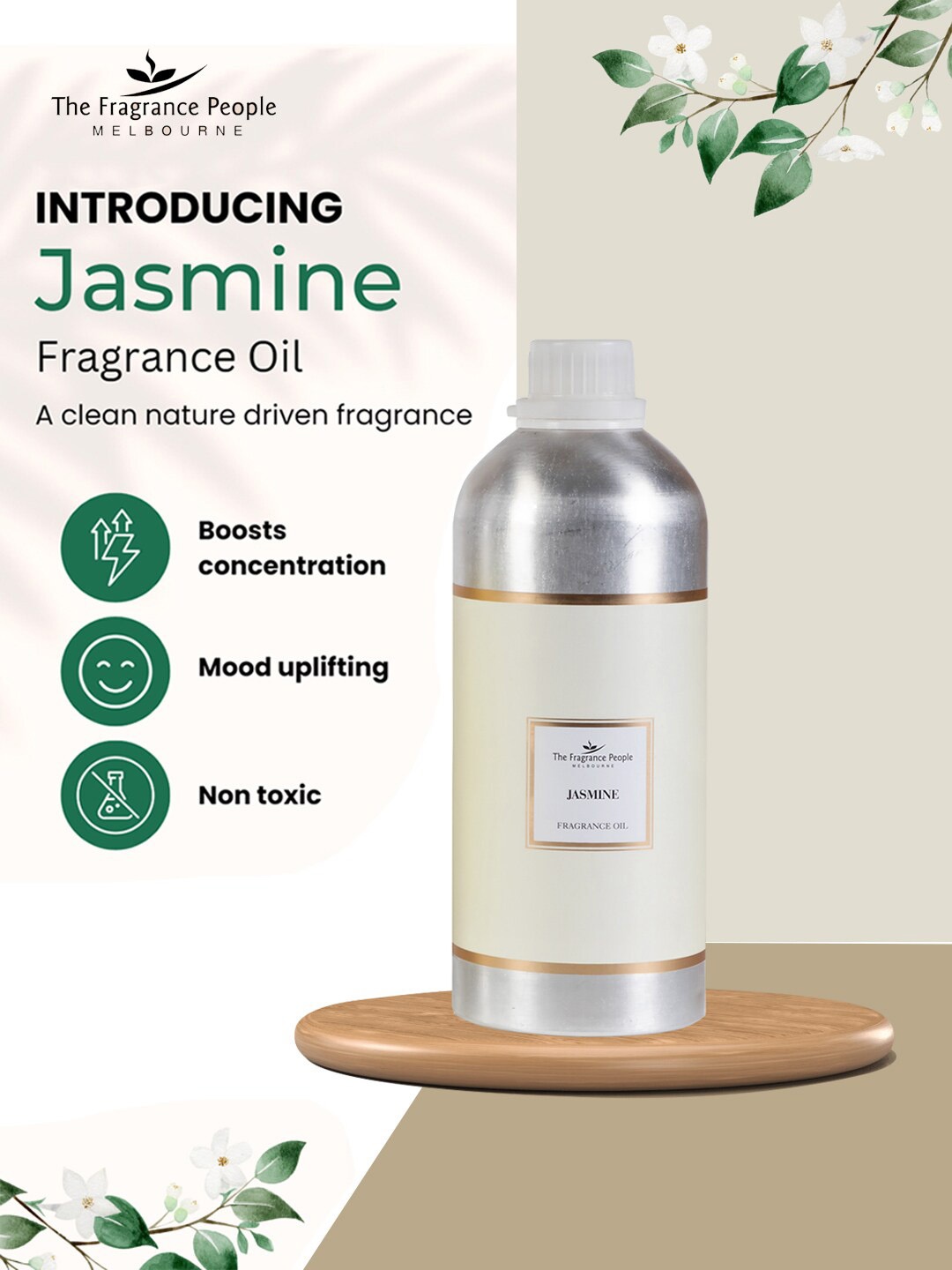 

The Fragrance People Non-Toxic Jasmine Fragrance Oil -1 Litre, Transparent