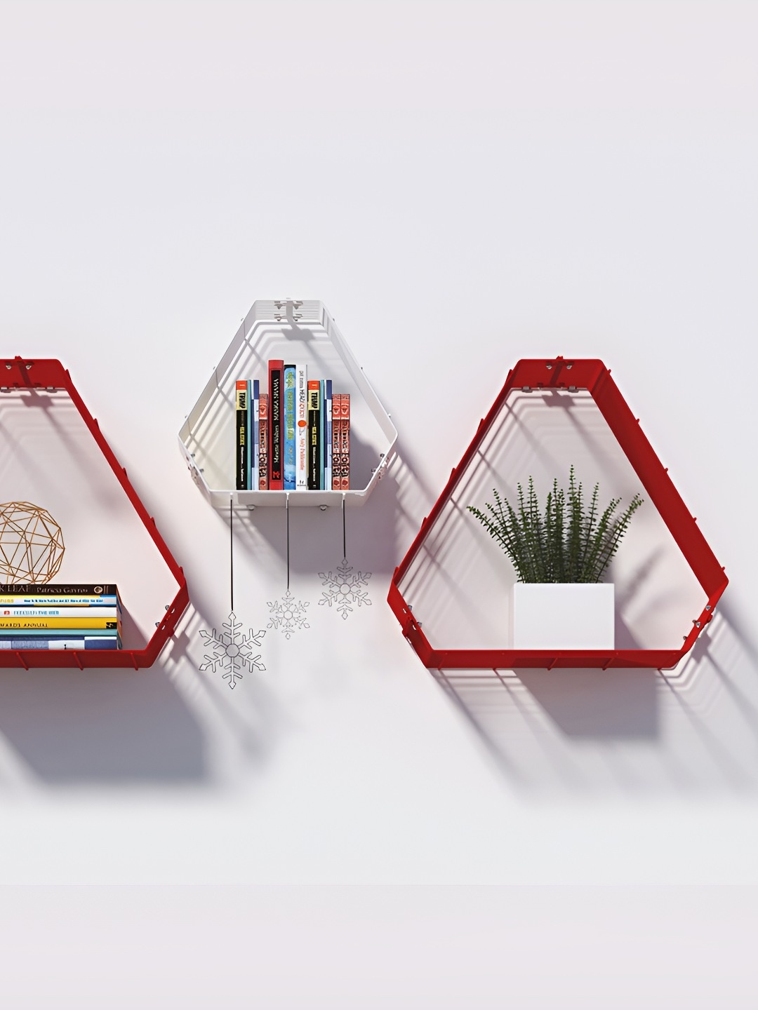 

Meshable Red Metal Basic Wall Shelf