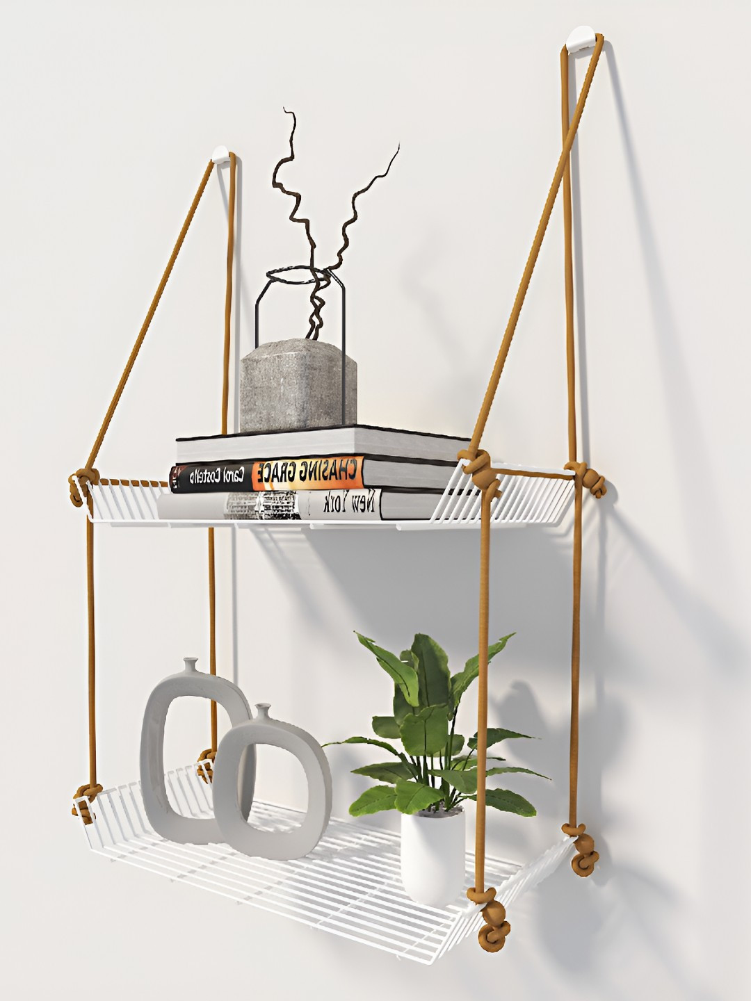 

Meshable White Metal Basic Wall Shelf